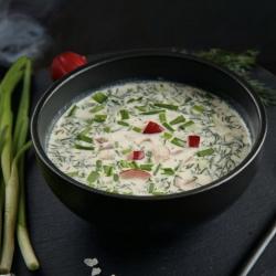 Окрошка на кефірі з куркою